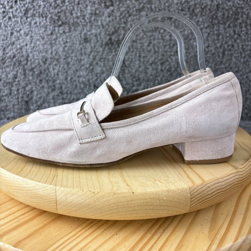 Pascucci Sacchetto Loafer Womens 7 Pink Suede Horsebit Flats  Made in Italy